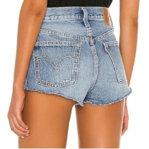 Levi's 501 High Rise Shorts Ripped Distressed